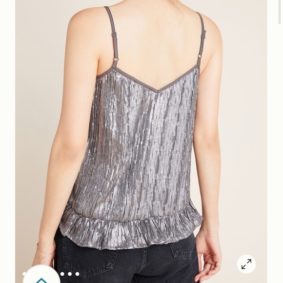 Anthropologie silver beaded cami - Picture 2 of 5